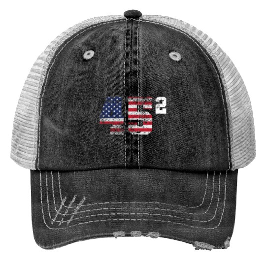 Trump 45 Squared Republican Trucker Hats