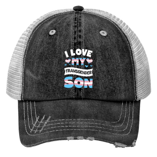 I Love My Transgender Son LGBT Gay Pride Trucker Hats for