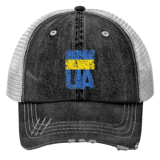 I stand with Ukraine. Support Ukraine. Stop War Trucker Hats