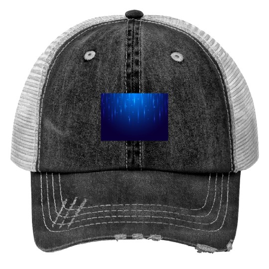 Navy Blue Glowing Neon Dots Trucker Hats