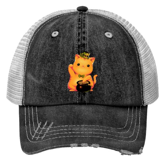 cat Irish Lucky Cat Trucker Hats