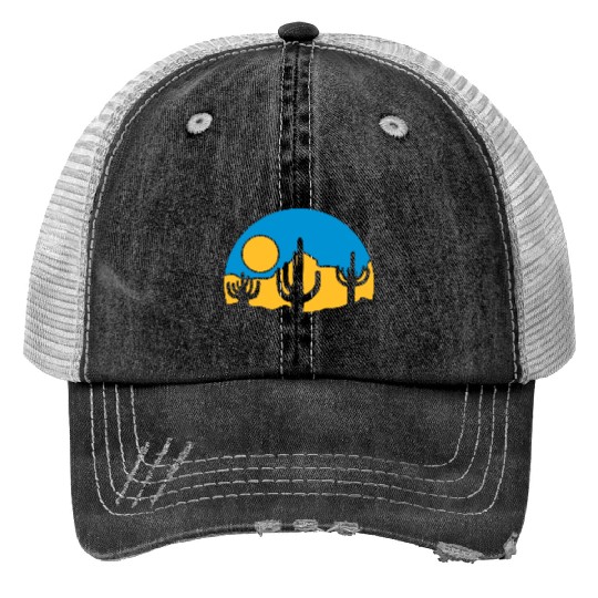 cactus nature sun desert Trucker Hats