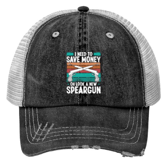 Spearfisher Need Money Freediving Apnoe Diver Trucker Hats