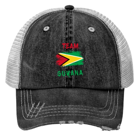 Team Guyana flags design Trucker Hats