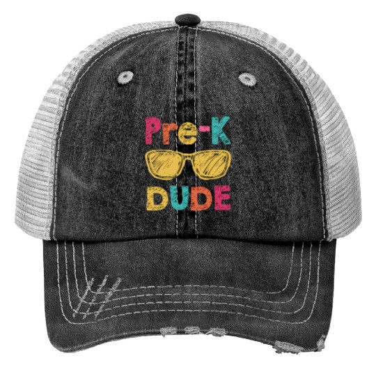 Pre-K Dude Back to School Trucker Hats First Day