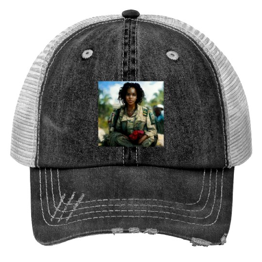 Beautiful US army combat medic painting Trucker Hats