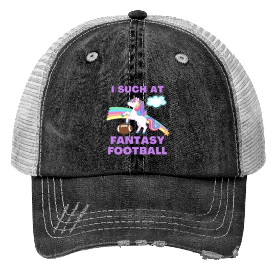 I Suck At Fantasy Football Funny Cute Unicorn Trucker Hats