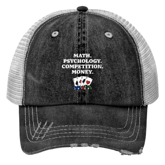 Math Psychology Competition Money Gambler Poker Trucker Hats