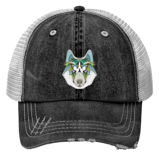 the wolf Trucker Hats