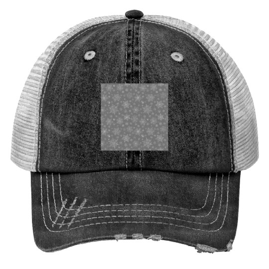Grey Snowflakes Pattern Trucker Hats