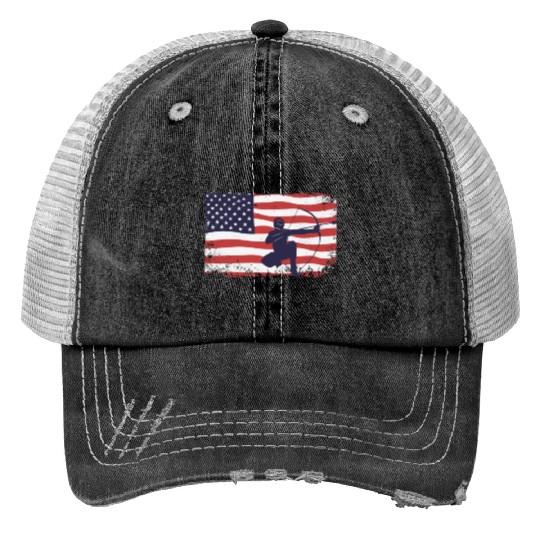 American flag Arrowtag Trucker Hats