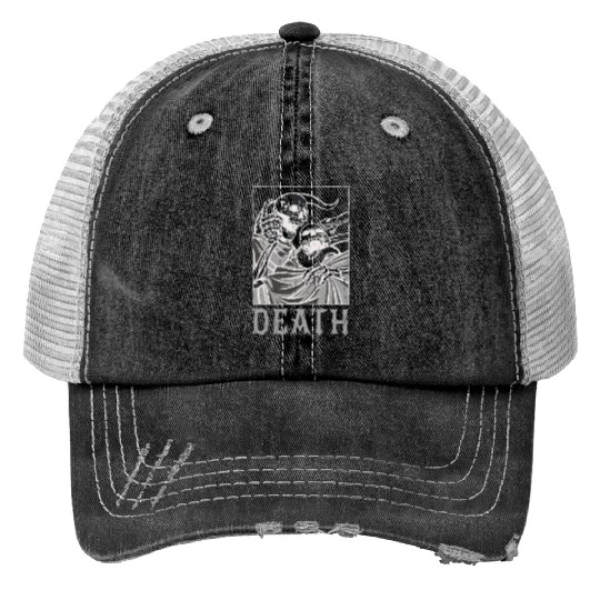 Skeleton Bones Tarot Card Occult Death Gothic Trucker Hats