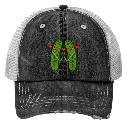Sweet Couple Pickle Trucker Hats
