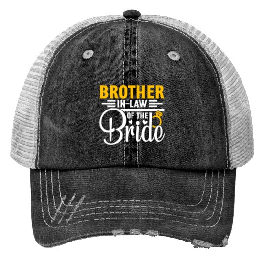 Brother in Law Of The Bride Wedding Party Matching Trucker Hats