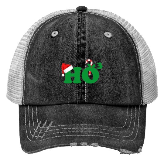 Ho Ho Ho Cubed Christmas Math Trucker Hats