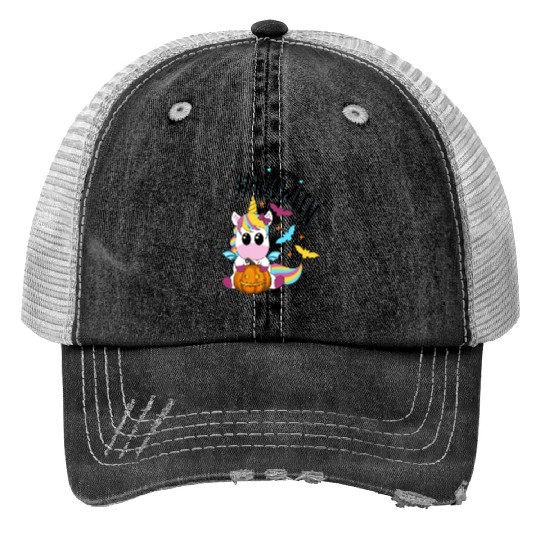Bat Unicorn - Happy Halloween Trucker Hats