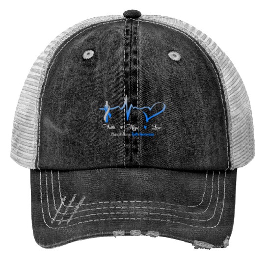 Faith Hope Love Charcot Marie Tooth Awareness Trucker Hats