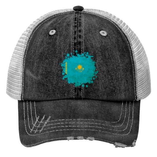 Kazakhstan vintage flag Trucker Hats