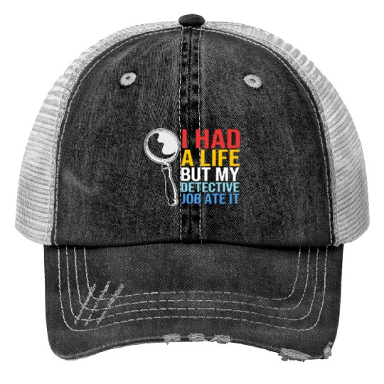 Crime Investigator Humor Funny Private Detective Trucker Hats