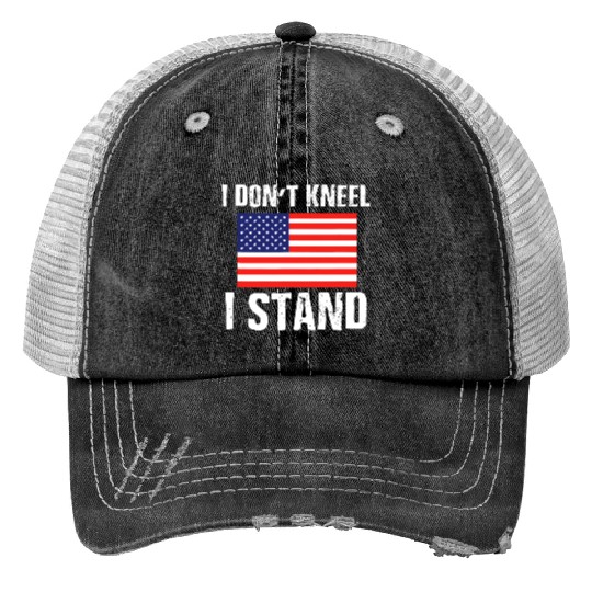 I Dont Kneel Veteran Trucker Hats Proud Americans US Fl