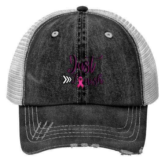 Just Finish-Pink for the Cure Trucker Hats
