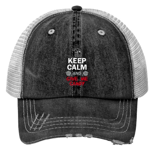 Halloween Keep Calm Candy Trucker Hats