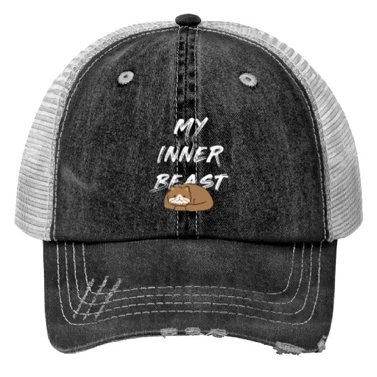 My Inner Beast text white Trucker Hats