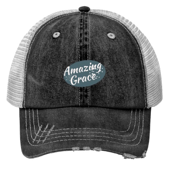 Amazing Grace Christian design Trucker Hats