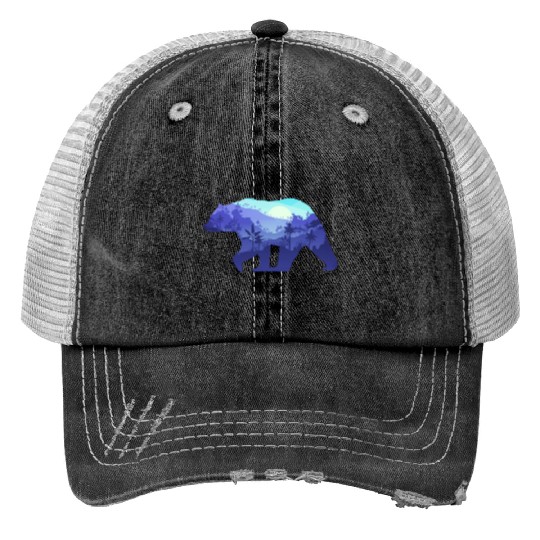 Tropical Mountain Bear Trucker Hats