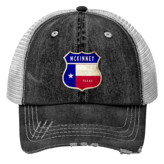McKinney Texas Crest Flag Design Trucker Hats