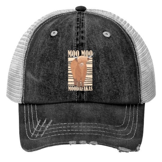 Moo Moo Moodafakas Cow Farmer Lover Animal Farmer Trucker Hats