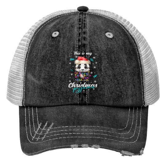 Winter Christmas Pyjama Panda Trucker Hats