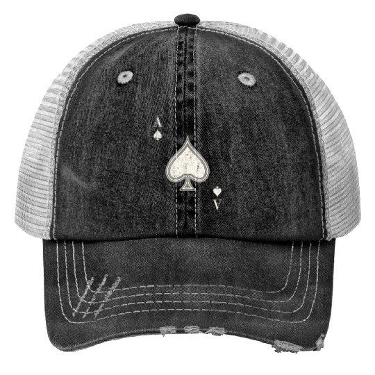 Ace Of Spades Blackjack Cards Poker 21 Trucker Hats