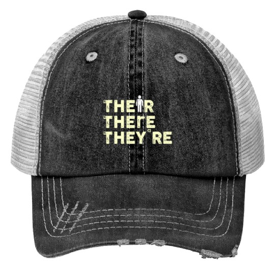 Their There They're English Teacher Grammar Trucker Hats