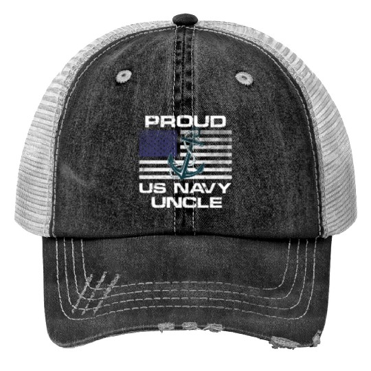 Distressed US Na vy Quote Proud Uncle Trucker Hats