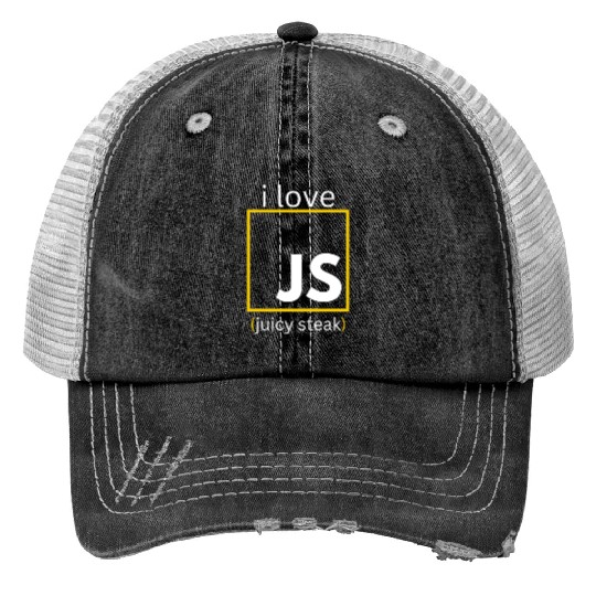 JavaScript web developer funny programming Trucker Hats