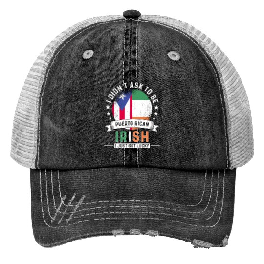 Puerto Rico Flag Ireland Grown Got Lucky Trucker Hats