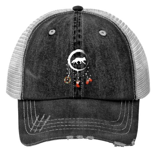 Winter dreamcatcher Christmas Fox Trucker Hats