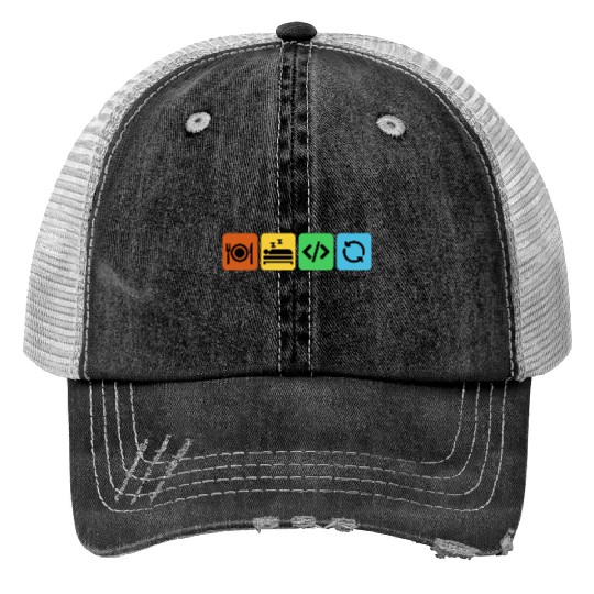 Eat, Sleep, Code, Repeat | Software Engineer Trucker Hats