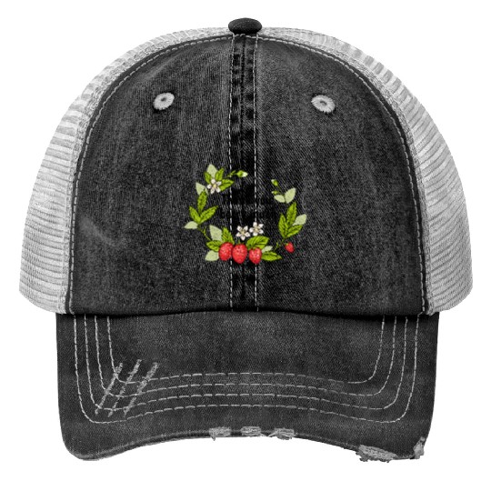 Thank you berry much, cute pun with strawberry Trucker Hats
