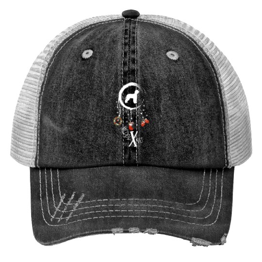 dog dreamcatcher Christmas Irish Water Spaniel Trucker Hats
