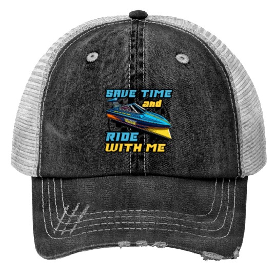 Drag Boat Racing Racer Speed Boat Driver Trucker Hats