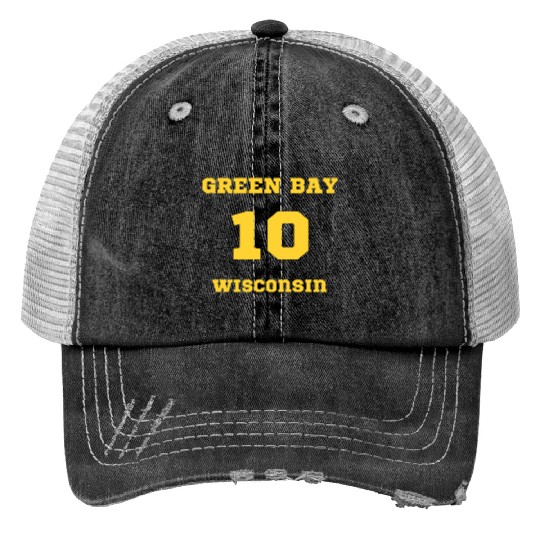 GREEN BAY WISCONSIN vintage distressed football Trucker Hats