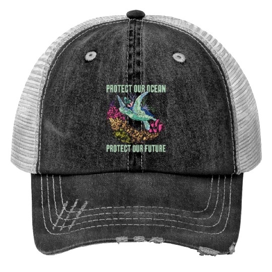 Marine Biology Protect Our Ocean Loves Marine Life Trucker Hats
