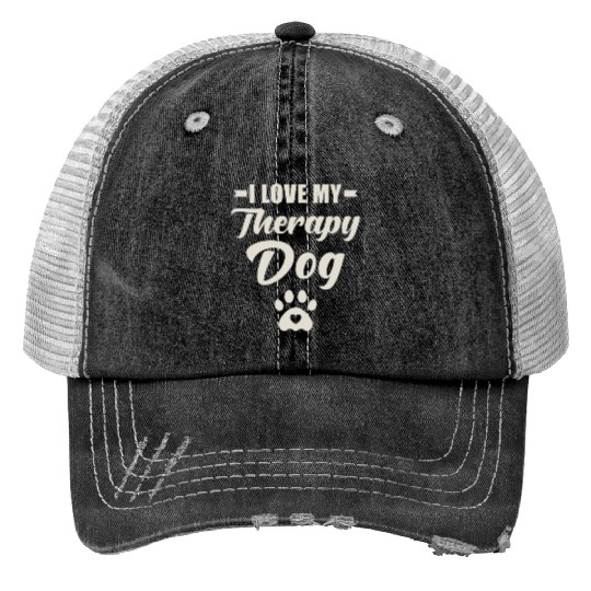 I Love My Therapy Dog Trucker Hats