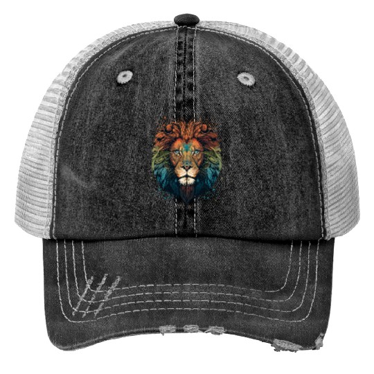 Mandala Lion Trucker Hats