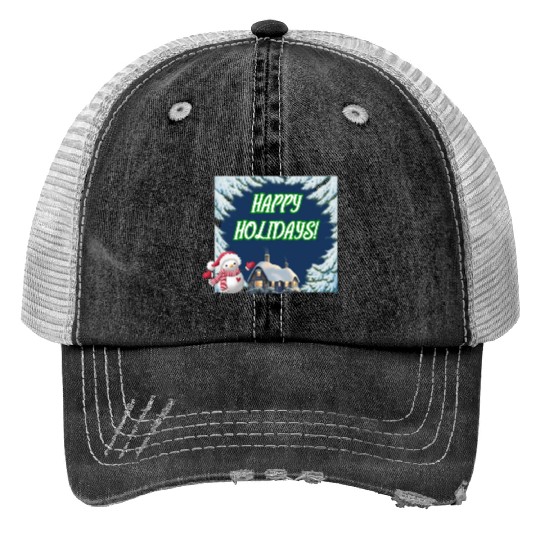 HAPPY HOLIDAYS Green122 Trucker Hats