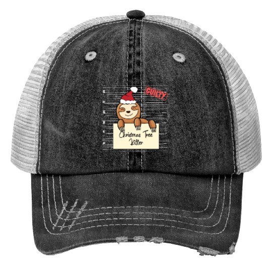 Sloth christmas funny prison Trucker Hats