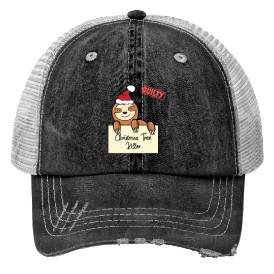Sloth christmas funny prison Trucker Hats