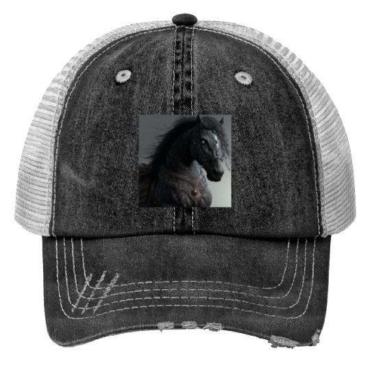 Chaos fantasy beast black horse Trucker Hats
